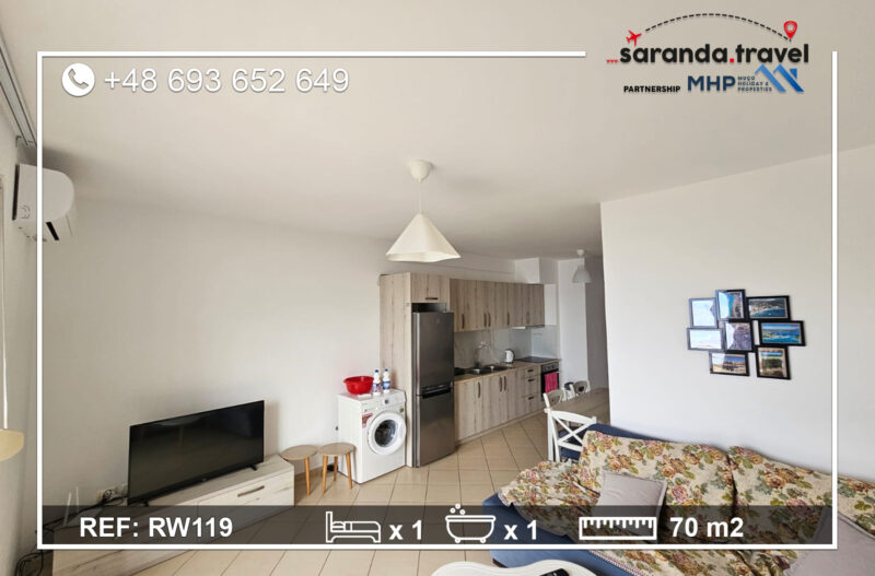 Apartament z balkonem i widokiem w spokojnej lokalizacji, 1+1 m2  Nr.Ref:RW119