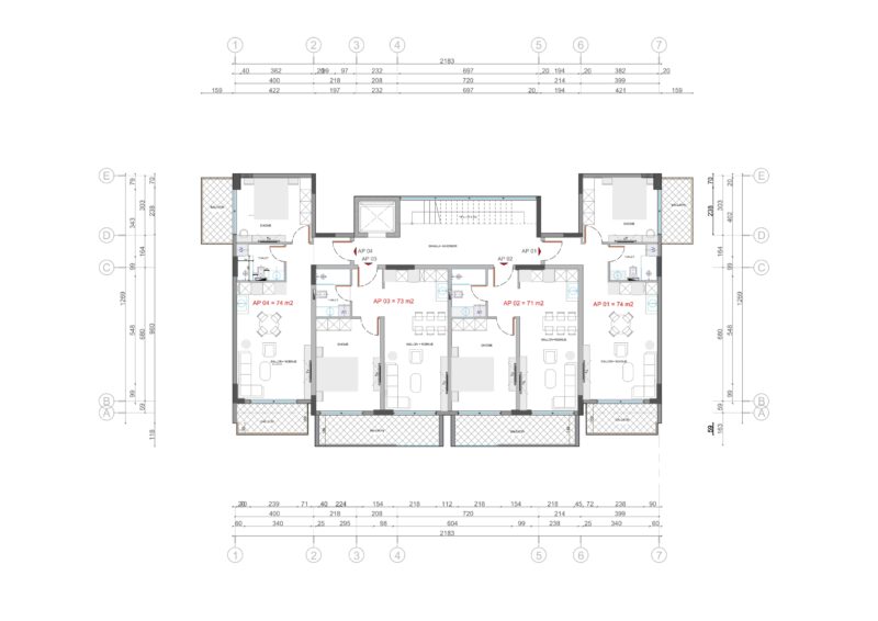 Nowe mieszkanie w Sarandzie AP04P4 74m2 Nr.Ref:RP055