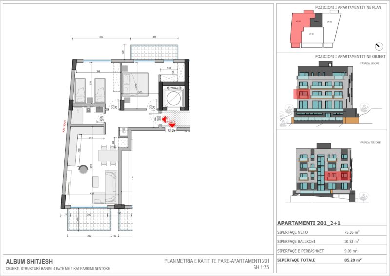 SHITJESH Apartament z pięknym widokiem w nowym budownictwie 2+1  Nr.Ref:017/201