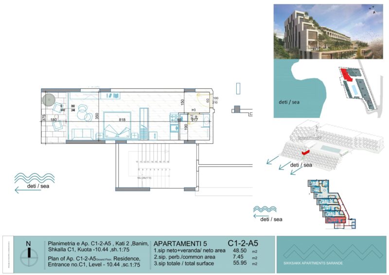 Apartament na sprzedaż Saranda 55,95 m² | Ionian Bay przy plaży | widok na morze | stan deweloperski Nr.Ref:RP059