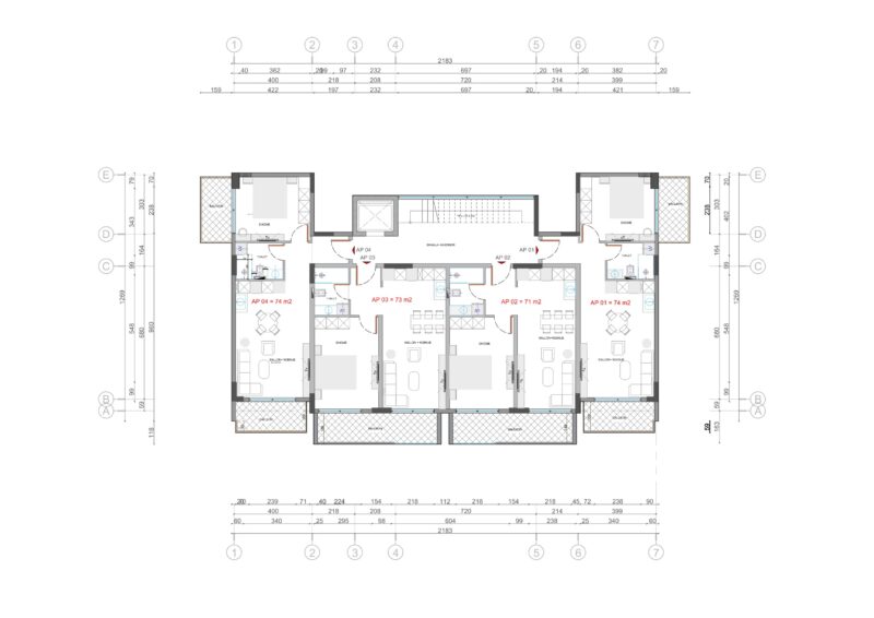 Nowe mieszkanie w Sarandzie AP04P5 74m2 Nr.Ref:RP056