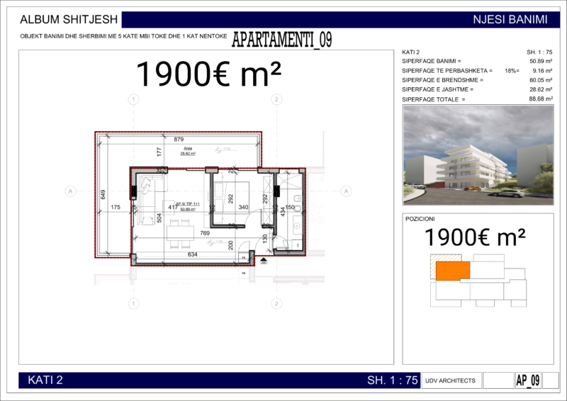 Nowe mieszkanie w Sarandzie AP04P5 74m2 Nr.Ref:RP056