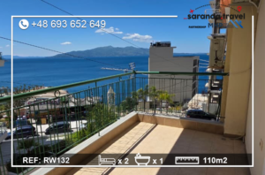 🌴 Apartament na sprzedaż Saranda 110 m² | 3 balkony | widok na morze | gotowy do zamieszkania Nr.Ref:RW131